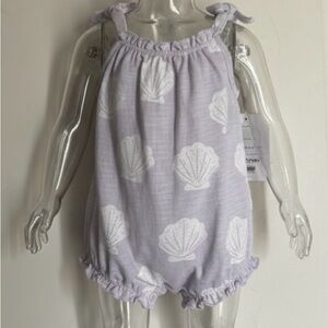 Little co. Shell Print Sleeveless romper 2T seacore mermaidcore summer beach